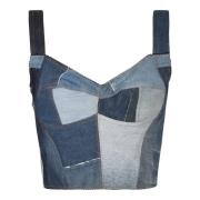 Denim Patchwork Dames Topwear Dolce & Gabbana , Blue , Dames