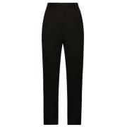 Zwarte wolblend broek rechte pijp Dolce & Gabbana , Black , Dames