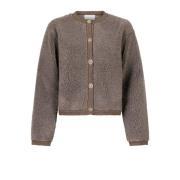 Fluffy Cardigan met Teddy Kwaliteit Neo Noir , Brown , Dames