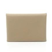 Pre-owned Leather wallets Hermès Vintage , Beige , Dames