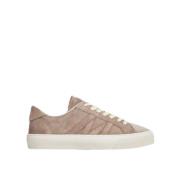 Suède lage sneakers met strepen Moncler , Beige , Dames