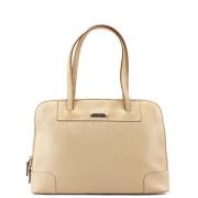 Pre-owned Leather handbags Gucci Vintage , Beige , Dames