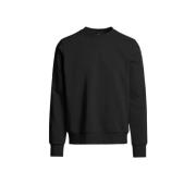 Zwarte Fleece Sweater met Logo Parajumpers , Black , Heren