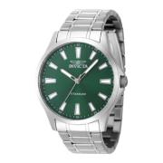 Titanium Quartz Horloge - Groene Wijzerplaat Invicta Watches , Gray , ...