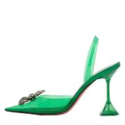 Pre-owned Fabric heels Amina Muaddi Pre-owned , Green , Dames