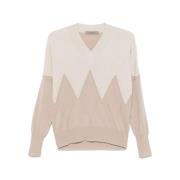 Geruite Wol Kasjmier Trui D.Exterior , Beige , Dames