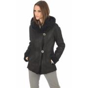 Zwarte Merinillo Hoodie Jas La Canadienne , Black , Dames