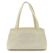 Pre-owned Leather chanel-bags Chanel Vintage , White , Dames