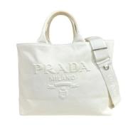 Pre-owned Canvas prada-bags Prada Vintage , White , Dames