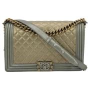 Pre-owned Leather chanel-bags Chanel Vintage , Gray , Dames