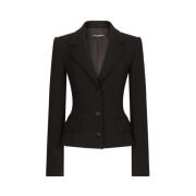 Klassieke Wollen Blazer Dolce & Gabbana , Black , Dames