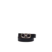 Omkeerbare leren riem met metalen gesp Salvatore Ferragamo , Black , H...