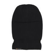 Zwarte Gebreide Balaclava Label Geborduurde Rand Alpha Industries , Bl...