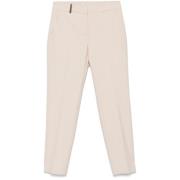 Beige Gebreide Tailored Broek Peserico , Beige , Dames