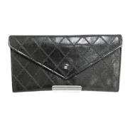 Pre-owned Leather wallets Chanel Vintage , Black , Dames