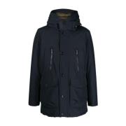 Midnight Blauwe Lange Mouw Hoodie Jas Woolrich , Blue , Heren