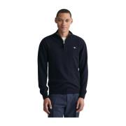 Marine Half-Zip Lamswollen Trui Gant , Blue , Heren