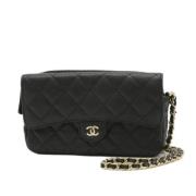 Pre-owned Leather chanel-bags Chanel Vintage , Black , Dames