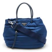 Pre-owned Leather totes Prada Vintage , Blue , Dames