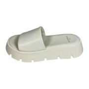 Witte Leren Plateau Sandaal Copenhagen Shoes , White , Dames