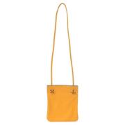 Pre-owned Leather shoulder-bags Hermès Vintage , Yellow , Dames