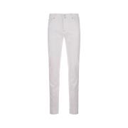 Witte Slim-Fit Denim Jeans Kiton , White , Heren