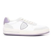 Geperforeerde kalfsleren sneakers Wit Lila Philippe Model , White , Da...