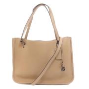 Pre-owned Leather handbags Coach Pre-owned , Beige , Dames