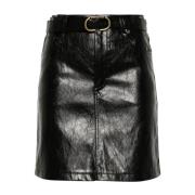 Zwarte Rok met Gebarsten Effect Twinset , Black , Dames