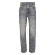 Grijze Straight Jeans met Strass Liu Jo , Gray , Dames