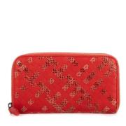 Pre-owned Leather wallets Bottega Veneta Vintage , Red , Dames