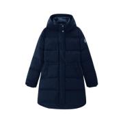 Blauwe Puffer Parka voor Vrouwen Woolrich , Blue , Dames