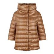 Gewatteerde Dons Cape Jas Fw24 Herno , Brown , Dames