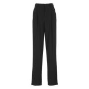 Zwarte Crêpe Broek met Zakken Elisabetta Franchi , Black , Dames