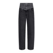 Grijze Blok Jeans met Wijde Pijpen Co'Couture , Gray , Dames