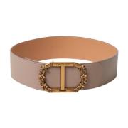 Hoge taille riem met bloemenmotief Twinset , Beige , Dames