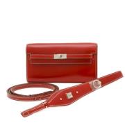 Pre-owned Leather shoulder-bags Hermès Vintage , Red , Dames