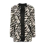 Zebra Print Wollen Jas Isabel Marant Étoile , Black , Dames