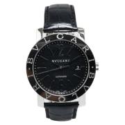 Pre-owned Stainless Steel watches Bvlgari Vintage , Black , Heren