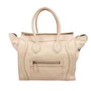 Pre-owned Leather handbags Celine Vintage , Beige , Dames