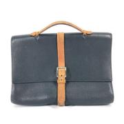 Pre-owned Leather briefcases Hermès Vintage , Black , Heren