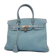 Pre-owned Leather handbags Hermès Vintage , Blue , Dames