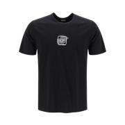 Zwart Katoenen T-Shirt Regular Fit C.p. Company , Black , Heren