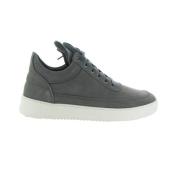 Zwarte Nubuck Shark Low Top Sneakers Filling Pieces , Gray , Heren