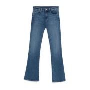 Heldere Blauwe Flared Denim Jeans Emporio Armani , Blue , Dames