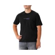 Zwart Katoenen T-Shirt Regular Fit C.p. Company , Black , Heren