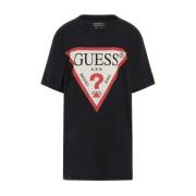 Korte Mouw T-shirt Guess , Black , Dames