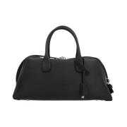 Zwarte leren handtas met zilveren hardware Tod's , Black , Dames