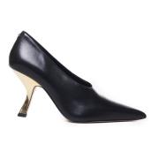 Zwarte platte schoenen met gouden hak Michael Kors , Black , Dames