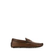 Klassieke Bruin Leren Loafers Tod's , Brown , Heren